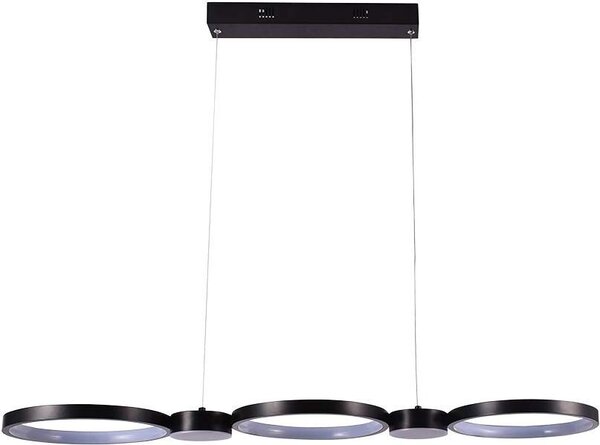 Lampada a sospensione LED, design ad anello, nero, L 97,4 cm