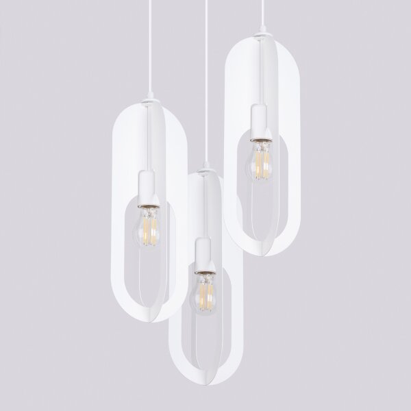Sollux SL.1361 - Lampadario a sospensione con filo NICUS 3xE27/15W/230V bianco