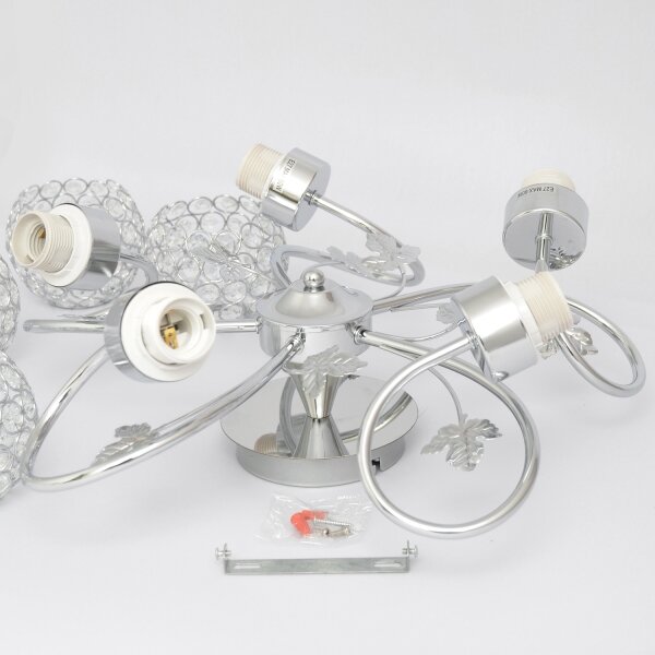 Lampadario a plafone SOPHIA 5xE27/15W/230V cromo lucido/limpido