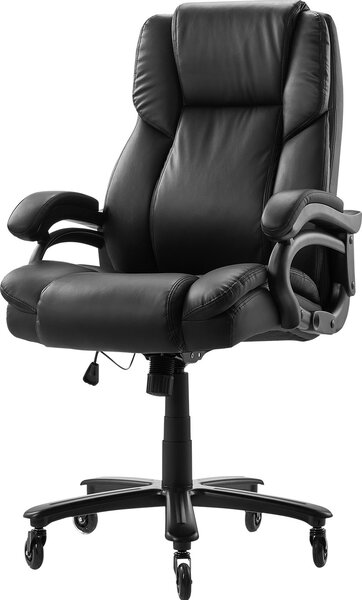 SucceBuy Executive Chair sedia da ufficio con schienale alto e supporto lombare a manopola, nero