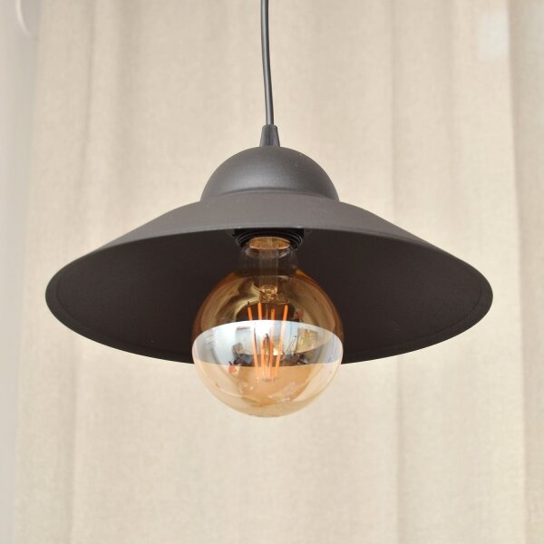 Lampadario a sospensione con filo SORAPIS 1xE27/15W/230V nero