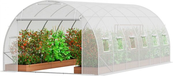 Serra Tunnel Serra fredda Casa del pomodoro - Foglio di PE - 590x295x198 cm - Bianco - Ideale per l'orto e la coltivazione delle piante