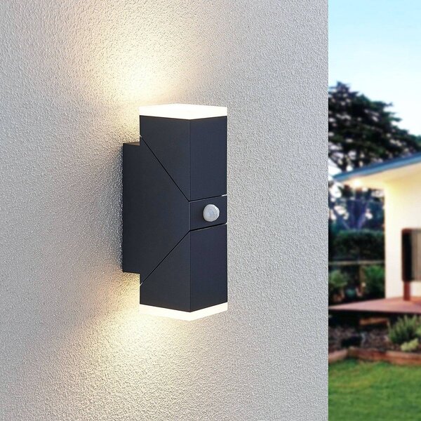 Applique da esterni a LED con sensore Sally Lindby, Nero, Alluminio, Moderno, Applique LED da esterni