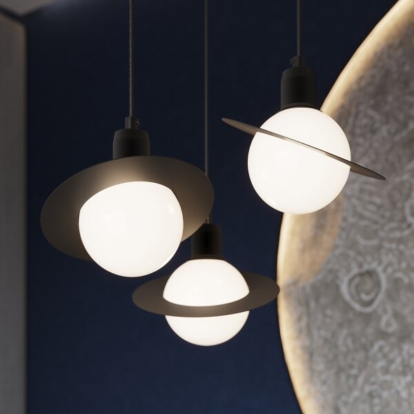Sollux SL.1358 - Lampadario a sospensione con filo HYPERION 1xG9/8W/230V nero