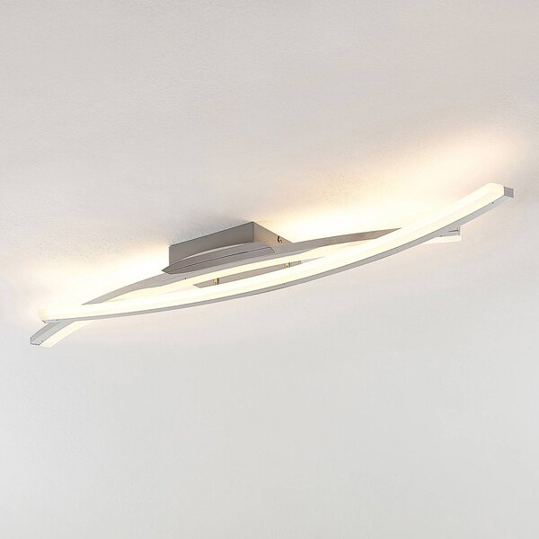 Plafoniera a LED Elarit Lindby, dimmerabile, Cromo / Argento, Soggiorno / Sala da pranzo, Metallo, Moderno, Plafoniera LED