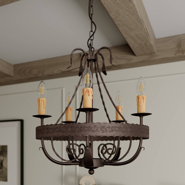Lampadario a soffitto Loara Luminex, dimmerabile, Bronzo / Ottone antico, Soggiorno / Sala da pranzo, Metallo, Campagna / Rustiche, Lampadario