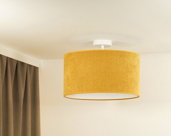 Duolla - Lampadario a plafone CORDUROY 1xE27/15W/230V diametro 40 cm giallo