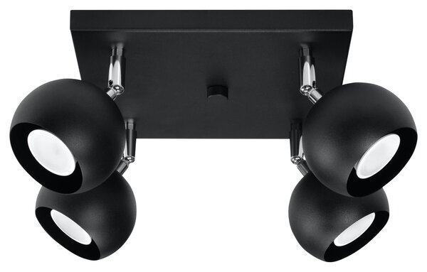 Lampada da soffitto OCULARE 4 nero 4xGU10 10W acciaio 16x25x25cm Sollux Lighting
