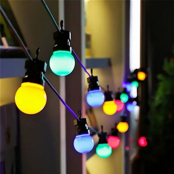 Catena luminosa a Led decorativa 10 metri 20 lampadine trasparenti IP44 RGB a luce fissa Wisdom