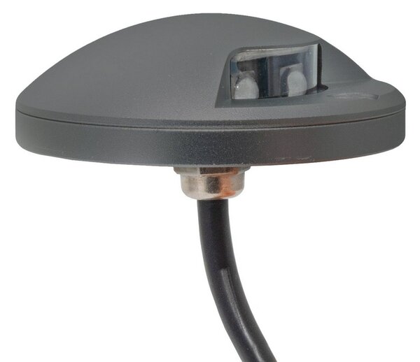 Segnapasso calpestabile Led 12V 4W a superfice Rotondo Doppia emissione Grigio IP65 Bianco neutro 4000K Wisdom
