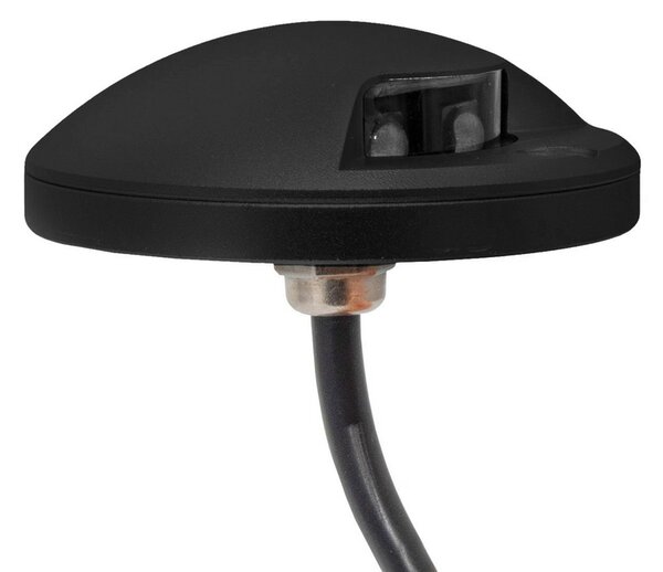 Segnapasso calpestabile Led 12V 4W a superfice Rotondo Doppia emissione Nero IP65 Bianco neutro 4000K Wisdom