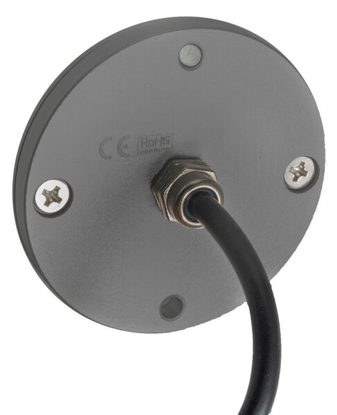Segnapasso calpestabile Led 12V 4W a superfice Rotondo Doppia emissione Grigio IP65 Bianco neutro 4000K Wisdom