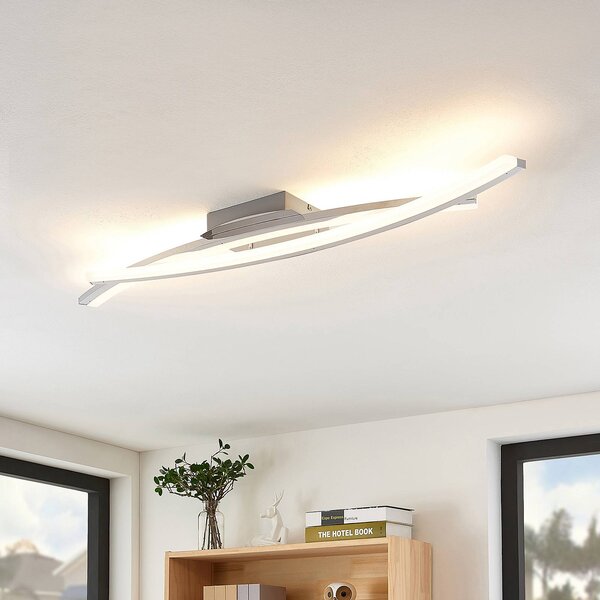 Plafoniera a LED Elarit Lindby, dimmerabile, Cromo / Argento, Soggiorno / Sala da pranzo, Metallo, Moderno, Plafoniera LED
