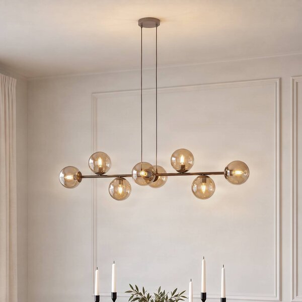 Lampada a sospensione Rossi EMIBIG LIGHTING, dimmerabile, Crema / Ambra, Soggiorno / Sala da pranzo, Vetro, Moderno, Lampada a sospensione