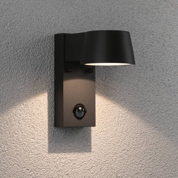 Paulmann Capea applique LED da esterni con sensore, Nero, Alluminio, Moderno