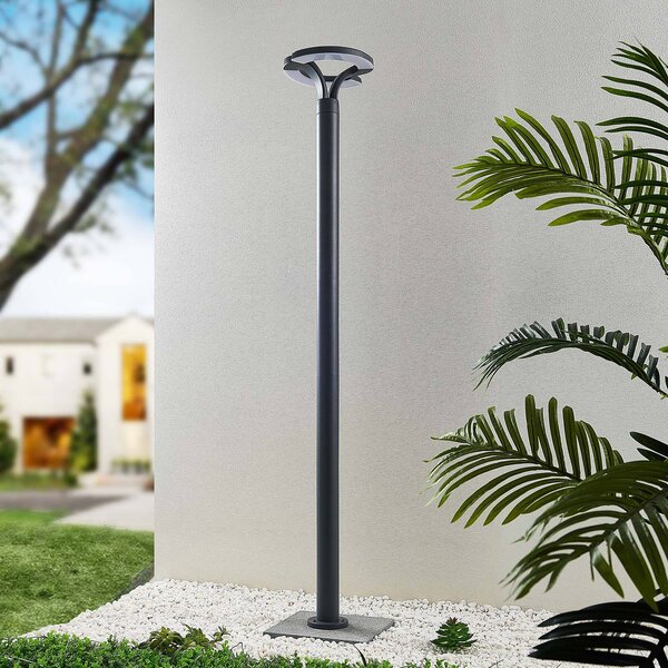 Lindby lampada LED da esterno Keily, cerchio, antracite, metallo Keily, Nero, Alluminio, Moderno