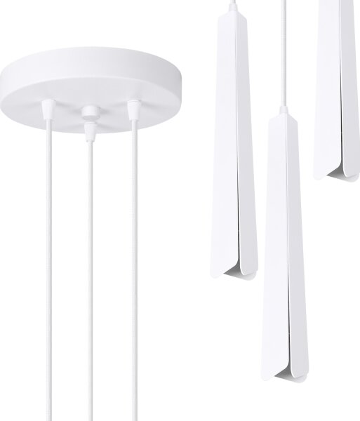 Sollux SL.1398 - Lampadario a sospensione con filo PRYSM 3xG9/8W/230V bianco