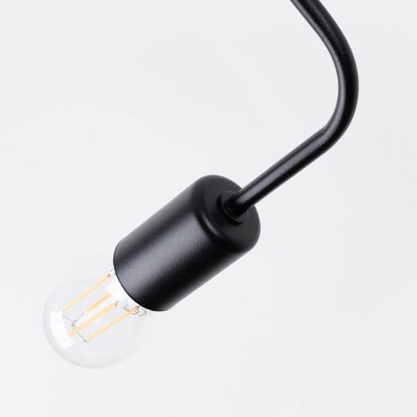 Sollux SL.1447 - Lampadario a plafone VECTOR 6xE27/15W/230V nero