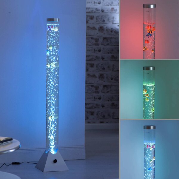 JUST LIGHT. GmbH Colonna d'acqua Ava con LED e pesci, altezza 120cm AVA, Chiaro / Trasparente, Soggiorno / Sala da pranzo, Plastica, Moderno