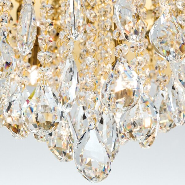 Orion DLU 2516/75-Plafoniera di cristallo CELESTE 12xG9/40W/230V diametro 75 cm oro