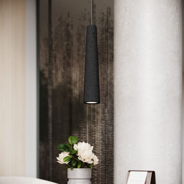 Sollux SL.1355 - Lampadario a sospensione con filo ELECTRA 1xGU10/10W/230V calcestruzzo/nero