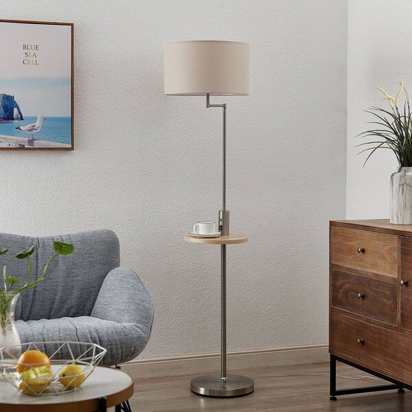 Lampada da terra Zinia Lindby, Alluminio / Grigio / Zincato, Soggiorno / Sala da pranzo, Metallo, Moderno, Lampada da terra
