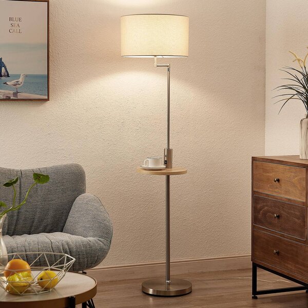 Lampada da terra Zinia Lindby, Alluminio / Grigio / Zincato, Soggiorno / Sala da pranzo, Metallo, Moderno, Lampada da terra