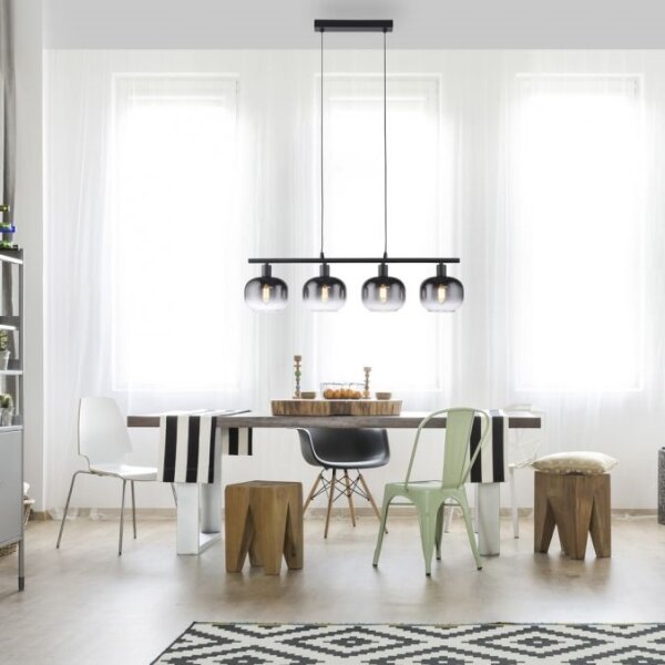 JUST LIGHT. 15421-18 - Lampadario a sospensione con filo ZEA 4xE14/25W/230V nero