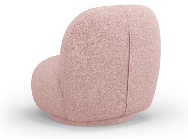 Poltrona rosa chiaro in tessuto bouclé Chuck - Micadoni Home