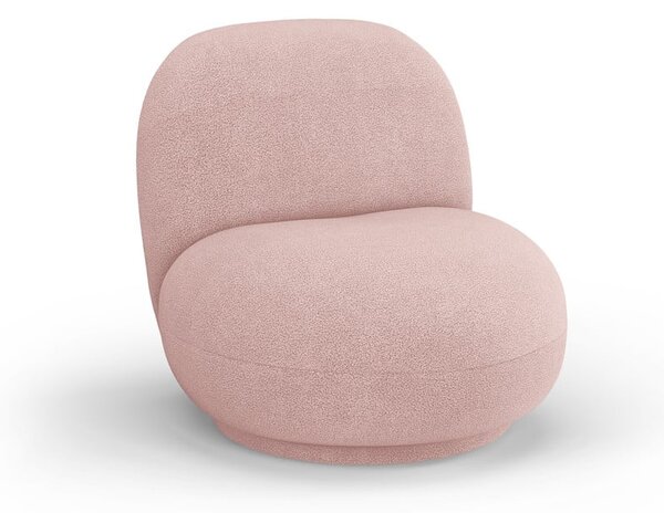 Poltrona rosa chiaro in tessuto bouclé Chuck - Micadoni Home