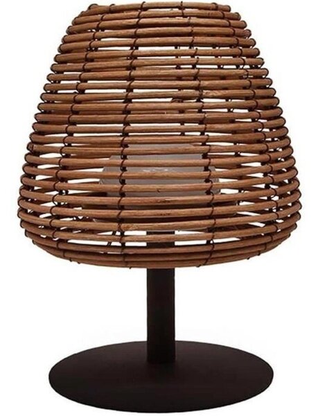 BOHEME bianco caldo/bianco dimmerabile in rattan naturale Lampada da tavolo a LED senza fili H25cm