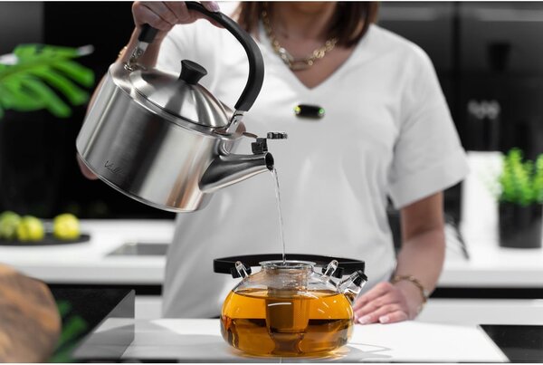 Bollitore in acciaio inox smerigliato con stantuffo , 1,5 l Diamante - Vialli Design