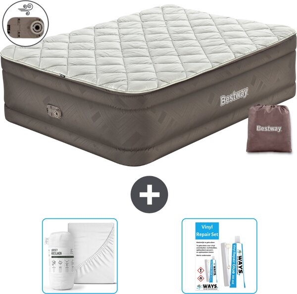 Materasso gonfiabile Bestway - 2 persone - 152 x 203 x 51 cm - Marrone - Accessori inclusi