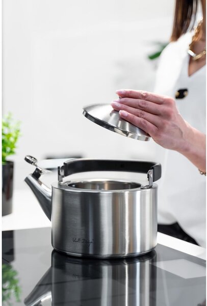 Bollitore in acciaio inox smerigliato con stantuffo , 1,5 l Diamante - Vialli Design