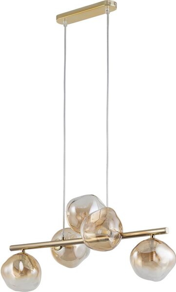 Brilagi - Lampadario a sospensione con cavo VULCANO 5xG9/8W/230V oro/beige fumé