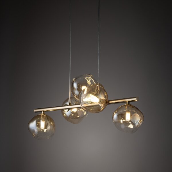 Brilagi - Lampadario a sospensione con cavo VULCANO 5xG9/8W/230V oro/beige fumé