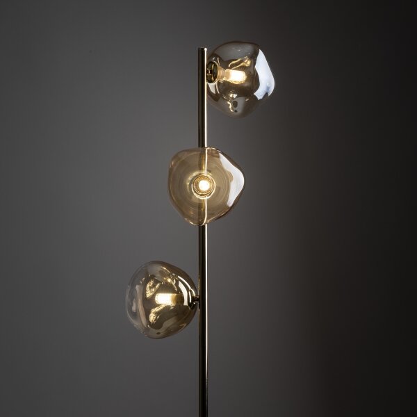 Brilagi - Lampada da terra VULCANO 3xG9/8W/230V oro/beige fumé