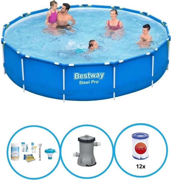 Bestway Pool Steel Pro - Pacchetto piscina - 396x84 cm