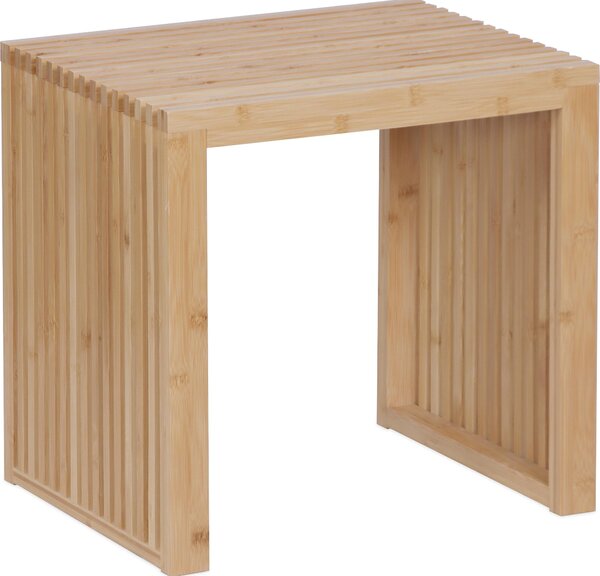 Panca Relaxdays, bambù, panca da cucina moderna, panca per spogliatoio in ingresso, bagno e camera da letto, L x P x A 43x45x33 cm, panca porta scarpe, naturale