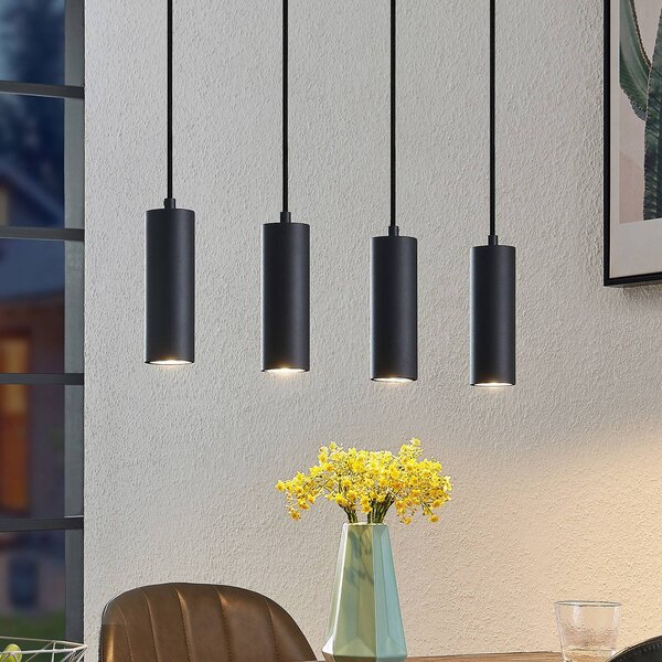 Lampada a sospensione Maniva Lindby, dimmerabile, Legno chiaro, Soggiorno / Sala da pranzo, Metallo, Moderno, Lampada a sospensione