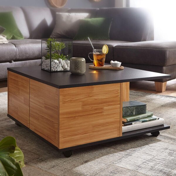 Tavolino design 70x70 cm antracite / rovere sabbia | Wohnling