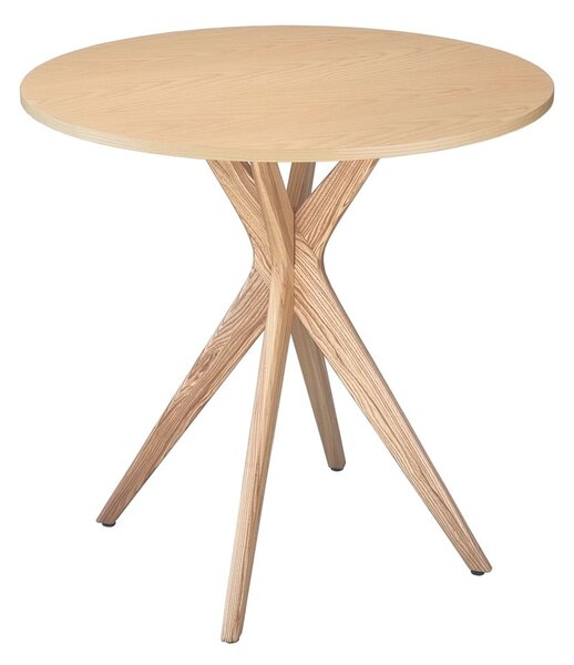 Tavolo da pranzo rotondo con piano effetto frassino ø 70 cm Jubi – Ragaba