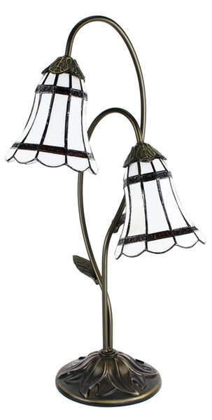Clayre & Eef Lampada da tavolo Tiffany 61 cm Marrone Bianco in poliresina