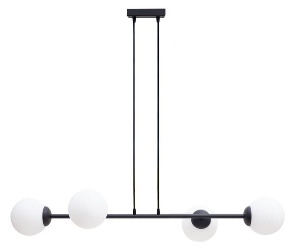Lampadario a sospensione con filo FIRA 4xE27/60W/230V nero