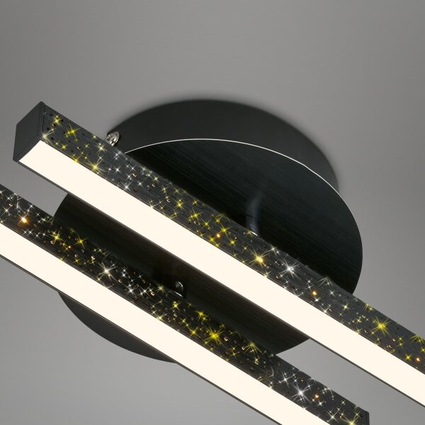 Briloner 3717-025 - Lampadario a plafone LED REY 2xLED/12W/230V nero