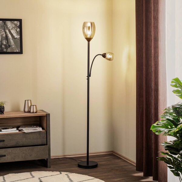 Lampada da terra Irmino Lindby, Nero, Soggiorno / Sala da pranzo, Metallo, Moderno, Lampada da terra