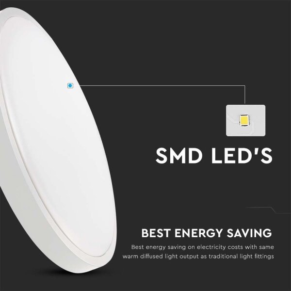 Plafoniera LED da bagno LED/24W/230V 3000K IP44 diametro 29,5 cm bianco