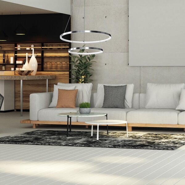 Lampadario LED a cavo ROTONDA LED/51W/230V cromo lucido
