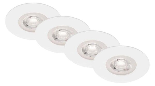 Brilo - SET 4x Lampada LED da incasso per bagni LED/4,9W/230V IP44 bianco