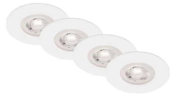 Brilo - SET 4x Lampada LED da incasso per bagni LED/4,9W/230V IP44 bianco